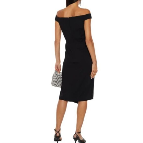 Alexander McQueen Women's Black Wool Crepe Midi Dress Size 42 - Picture 3 of 16